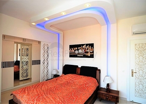 غرفتين وصالة فاخرة في اول صف على البحر ضمن مهموتلار / الانيا 