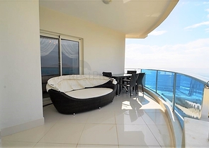 غرفتين وصالة فاخرة في اول صف على البحر ضمن مهموتلار / الانيا 