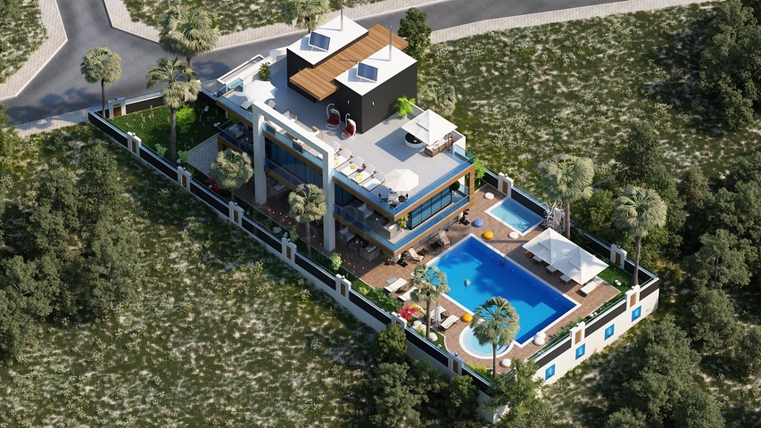 اطلالة بحر - فيلا بتصميم حديث - مستقلة في كارجي جاك / الانيا 