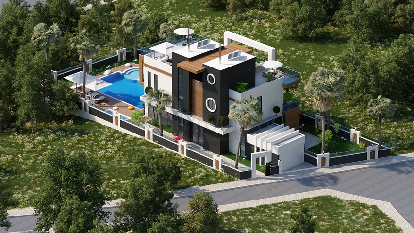 اطلالة بحر - فيلا بتصميم حديث - مستقلة في كارجي جاك / الانيا 