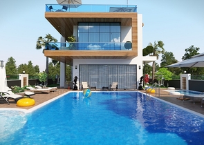 اطلالة بحر - فيلا بتصميم حديث - مستقلة في كارجي جاك / الانيا 