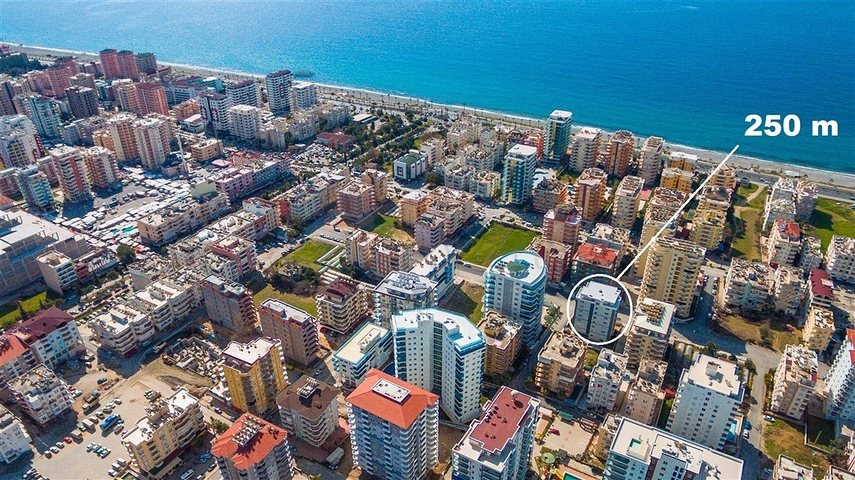 شقة غرفة نوم وصالة ضمن مجمع سكني قريب من البحر في مهموتلار / الانيا 