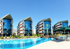 شقة 1 + 1 في مجمع مع البنية التحتية الفندقية 450 م إلى البحر