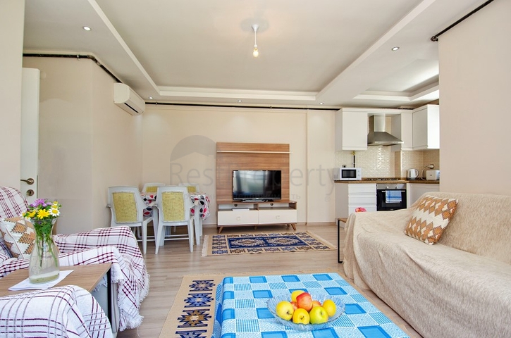 شقة 1 + 1 مع أثاث في مجمع في هورما كونيالتي أنطاليا