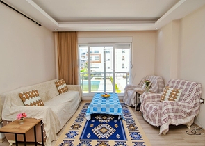 شقة 1 + 1 مع أثاث في مجمع في هورما كونيالتي أنطاليا