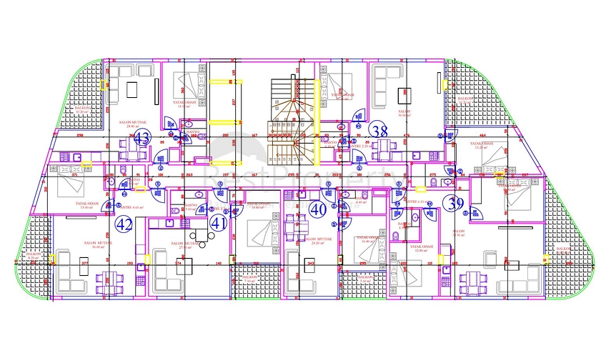 مجمع قيد الانشاء باطلالة بحرية خلابة في مركز الانيا 
