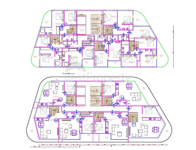مجمع قيد الانشاء باطلالة بحرية خلابة في مركز الانيا 