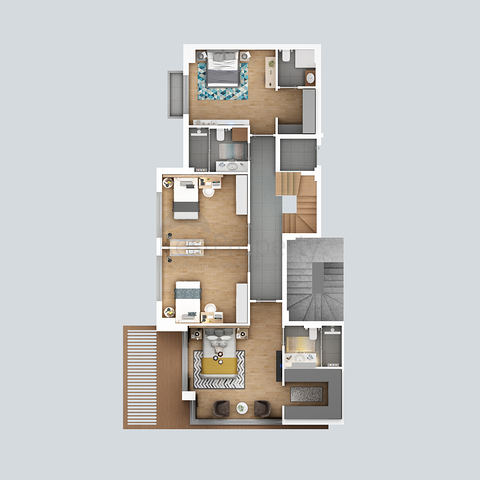 شقة فاخرة 4 + 1 في أونجالي كونيالتي أنطاليا