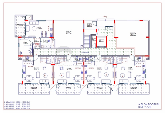 مجمع سكني قيد الانشاء في منطقة كارجي جاك الهادئة- الانيا 