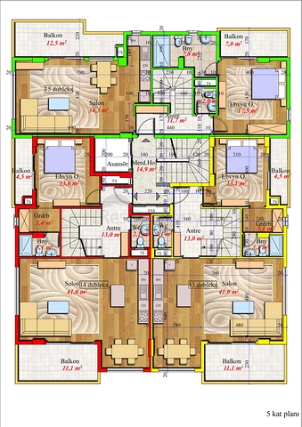 شقق ضمن مجمع سكني جديد في مهموتلار - الانيا 
