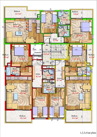 شقق ضمن مجمع سكني جديد في مهموتلار - الانيا 