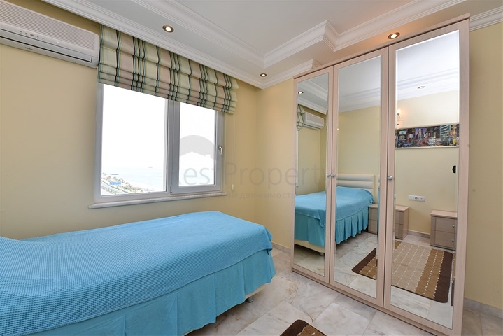 اطلالة بحر مباشرة - غرفتين نوم وصالة مفروشة بالكامل - مهموتلار