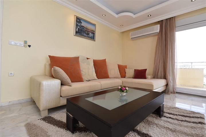 اطلالة بحر مباشرة - غرفتين نوم وصالة مفروشة بالكامل - مهموتلار