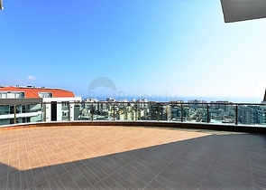 اطلالة بحرية ساحر- تراس واسع - دوبلكس غرفتين وصالة ضمن مجمع خمس نجوم في مهموتلار - الانيا 