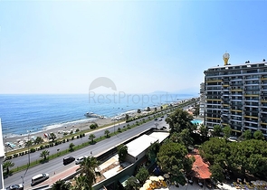 اطلالة بحرية مباشرة -شقة من تصميم غرفة وصالة ضمن مجمع سكني حديث في مهموتلار - الانيا 