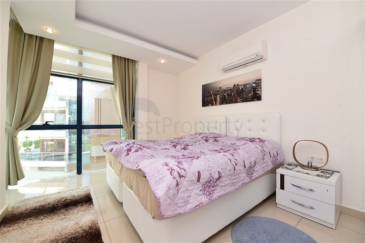 شقة مفروشة من تصميم غرفتين وصالة ضمن مجمع خمس نجوم جانب مول الانيوم في جيكجلي / الانيا 