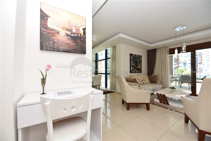 شقة مفروشة من تصميم غرفتين وصالة ضمن مجمع خمس نجوم جانب مول الانيوم في جيكجلي / الانيا 