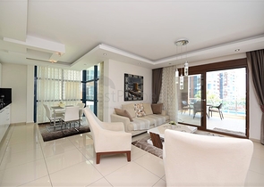 شقة مفروشة من تصميم غرفتين وصالة ضمن مجمع خمس نجوم جانب مول الانيوم في جيكجلي / الانيا 