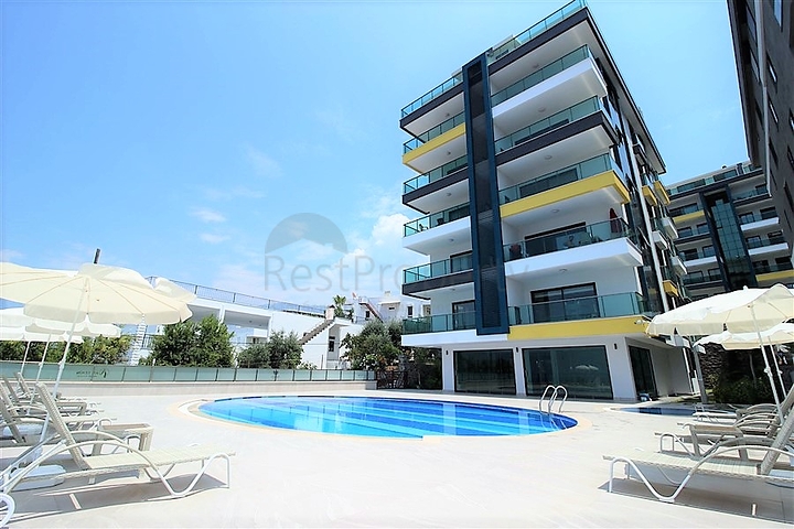 اطلالة بحر - شقة غرفة وصالة ضمن مجمع في كارجي جاك / الانيا 