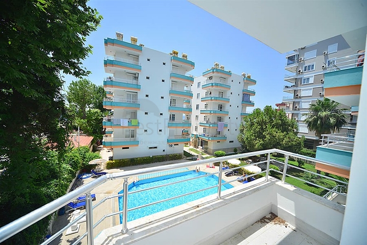 اول صف على البحر - شقة مؤثثة من تصميم غرفتين وصالة في مهموتلار / الانيا 