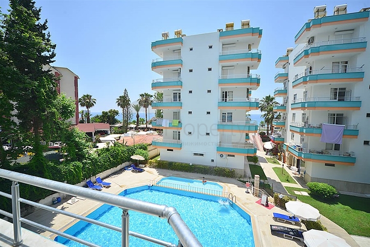 اول صف على البحر - شقة مؤثثة من تصميم غرفتين وصالة في مهموتلار / الانيا 