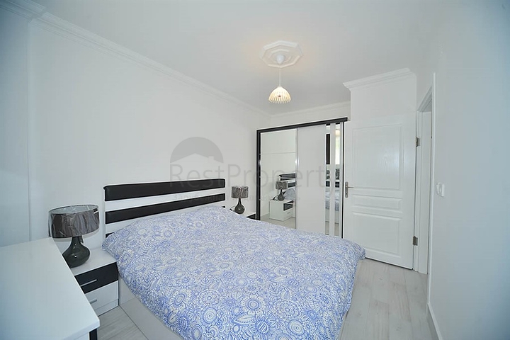 اول صف على البحر - شقة مؤثثة من تصميم غرفتين وصالة في مهموتلار / الانيا 