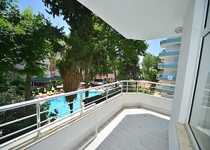 اول صف على البحر - شقة مؤثثة من تصميم غرفتين وصالة في مهموتلار / الانيا 