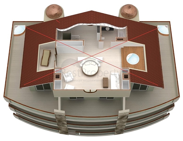 فيلا ثلاث طوابق باطلالة بحرية ضمن احدى افخم مجمعات الانيا 