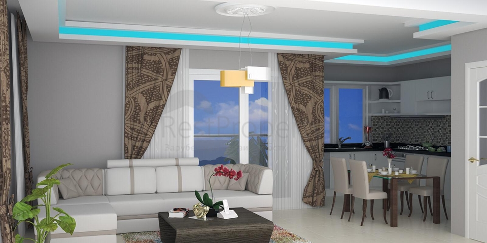 شقة غرفة وصالة مفروشة ضمن مجمع جديد في مهموتلار / الانيا 