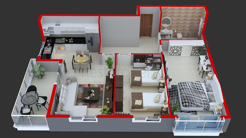 شقة غرفة وصالة مفروشة ضمن مجمع جديد في مهموتلار / الانيا 