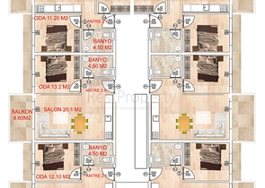 مجمع سكني قيد الانشاء في مهموتلار / الانيا - مع امكانية التقسيط 