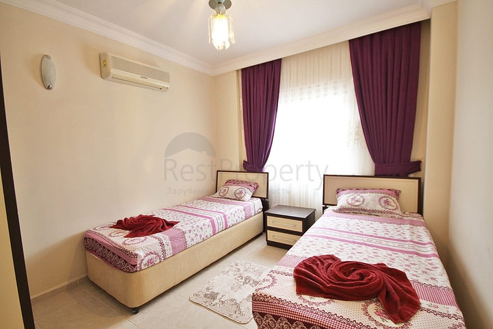 شقة عائلية مفروشة من تصميم غرفتين وصالة في مهموتلار / الانيا 