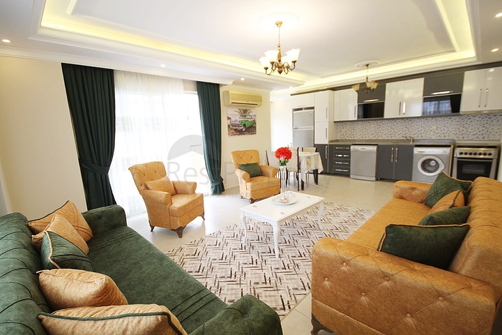 شقة عائلية مفروشة من تصميم غرفتين وصالة في مهموتلار / الانيا 