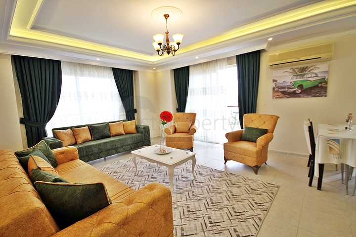 شقة عائلية مفروشة من تصميم غرفتين وصالة في مهموتلار / الانيا 