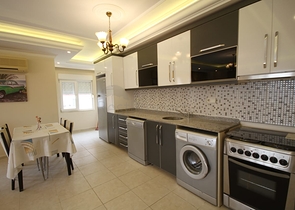 شقة عائلية مفروشة من تصميم غرفتين وصالة في مهموتلار / الانيا 