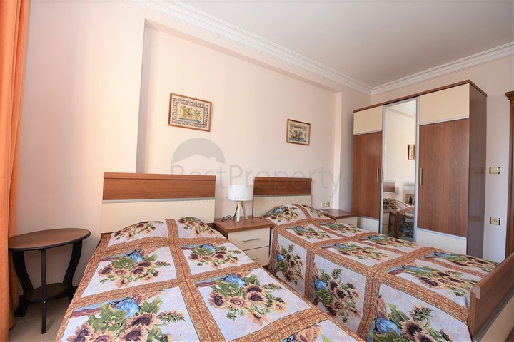 اول خط على البحر - غرفتين وصالة مفروشة في منطقة مهموتلار / الانيا 