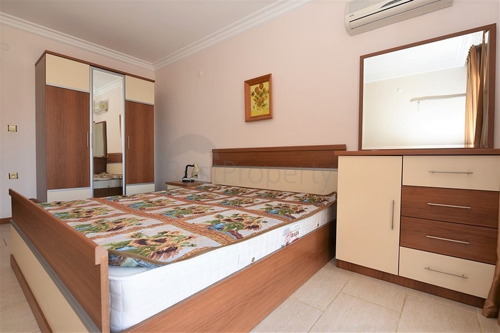 اول خط على البحر - غرفتين وصالة مفروشة في منطقة مهموتلار / الانيا 