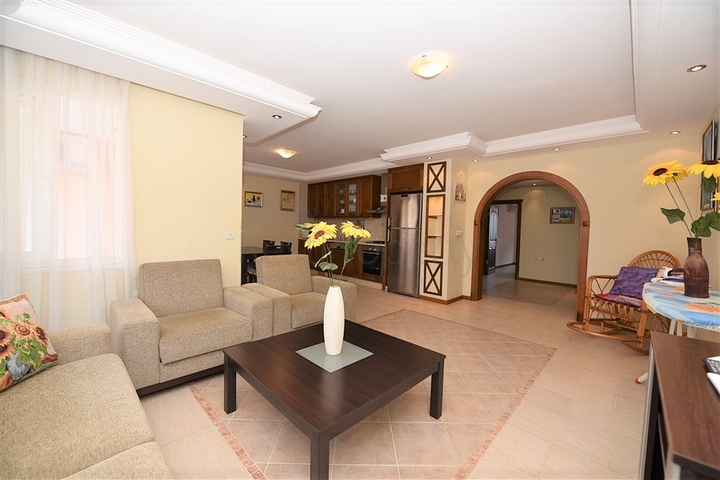 اول خط على البحر - غرفتين وصالة مفروشة في منطقة مهموتلار / الانيا 