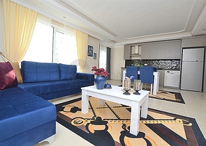 شقة عائلية واسعة بتصميم غرفتين وصالة - مفروشة - في مهموتلار / الانيا 