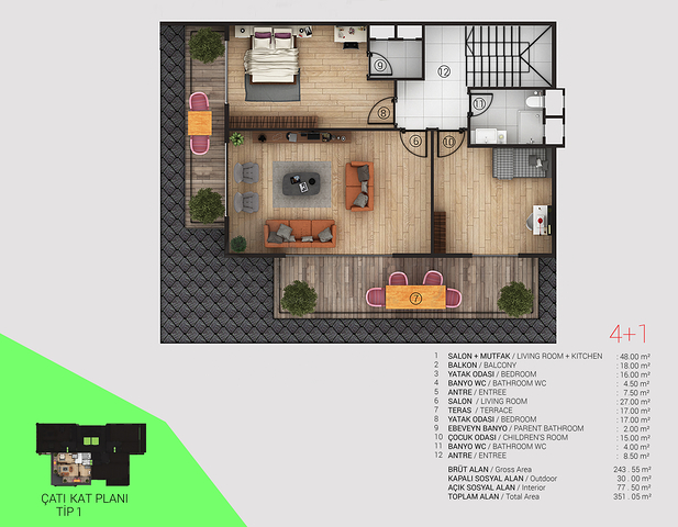شقق عائلية ضمن مجمع سكني جديد في منطقة توسمور المركزية / الانيا 