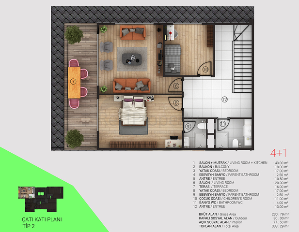 شقق عائلية ضمن مجمع سكني جديد في منطقة توسمور المركزية / الانيا 