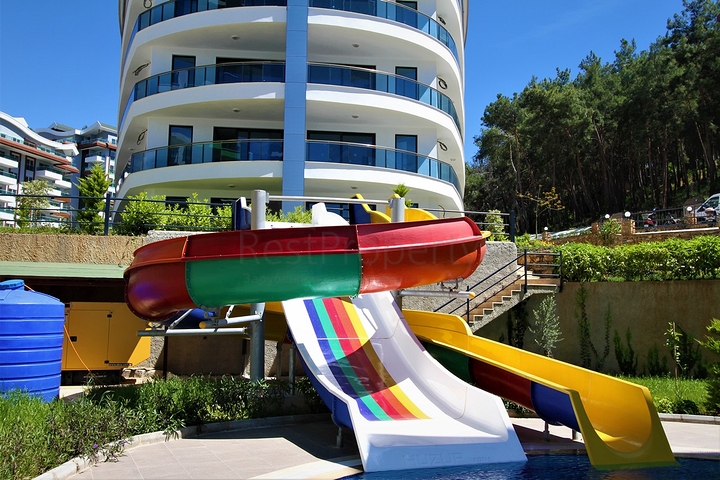 باطلالة بحرية - شقة غرفة وصالة مفروشة ضمن مجمع سكني حديث في كارجي جاك / الانيا