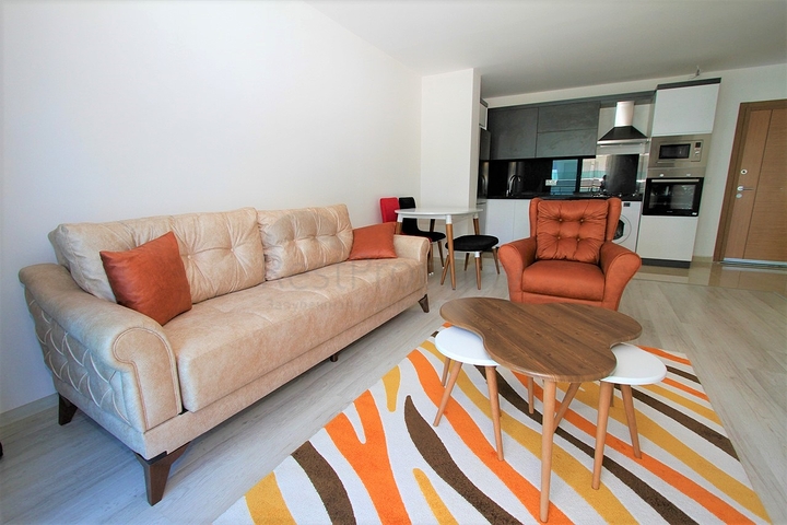 باطلالة بحرية - شقة غرفة وصالة مفروشة ضمن مجمع سكني حديث في كارجي جاك / الانيا