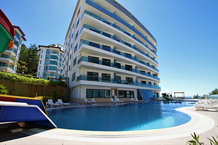 باطلالة بحرية - شقة غرفة وصالة مفروشة ضمن مجمع سكني حديث في كارجي جاك / الانيا