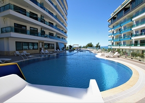 باطلالة بحرية - شقة غرفة وصالة مفروشة ضمن مجمع سكني حديث في كارجي جاك / الانيا