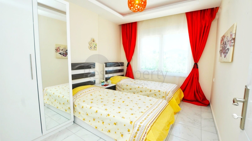 عرض مميز - شقة 2 غرفة وصالة - مفروشة ضمن مجمع خمس نجوم في مهموتلار / الانيا 