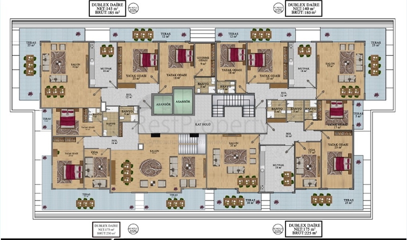 شقق عائلية ضمن مجمع خمس نجوم في مهموتلار / الانيا 