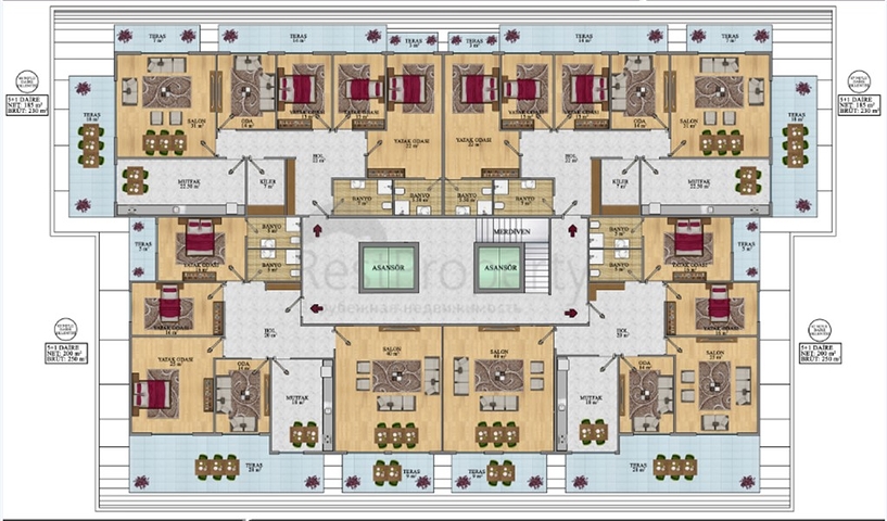 شقق عائلية ضمن مجمع خمس نجوم في مهموتلار / الانيا 