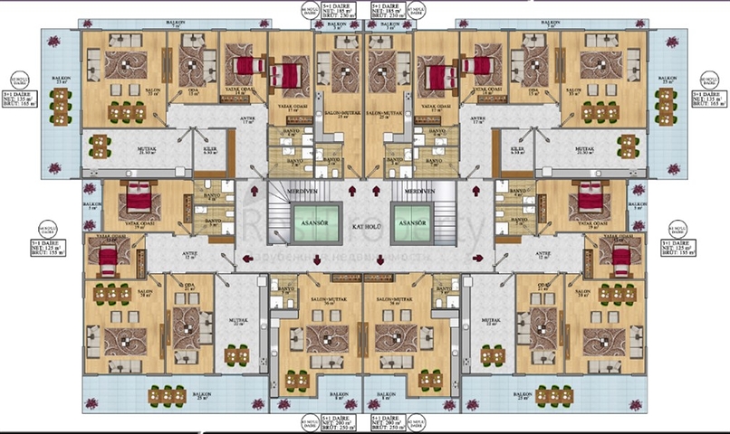 شقق عائلية ضمن مجمع خمس نجوم في مهموتلار / الانيا 