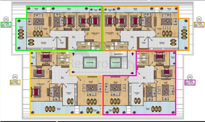 شقق عائلية ضمن مجمع خمس نجوم في مهموتلار / الانيا 